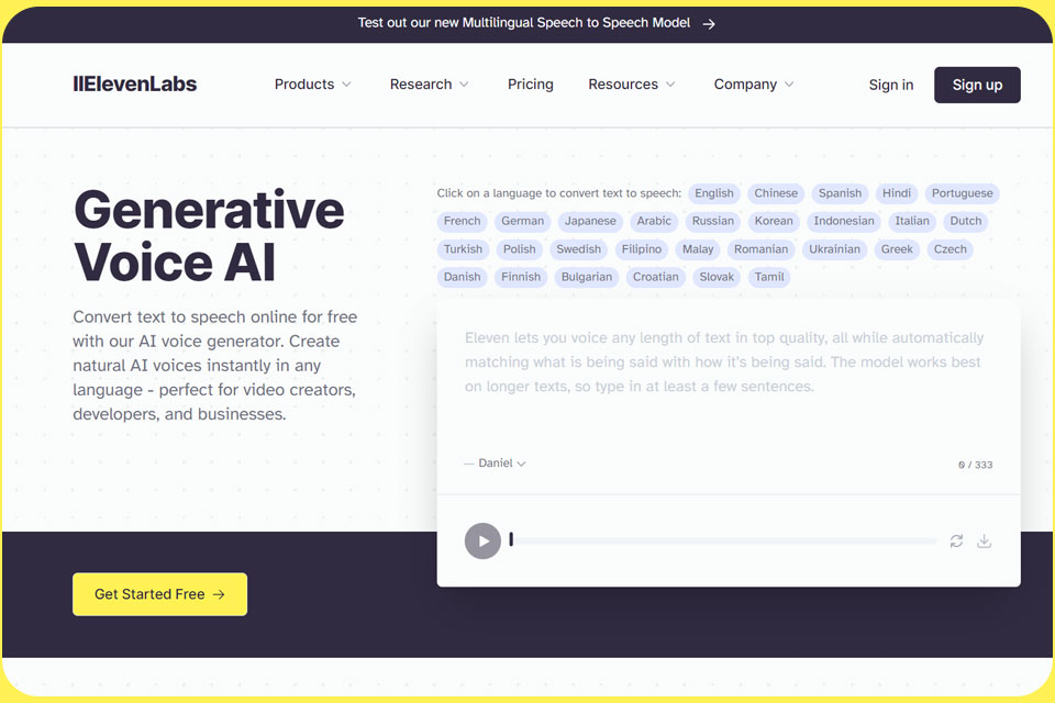 ElevenLabs - AI Voice Generator & Text to Speech