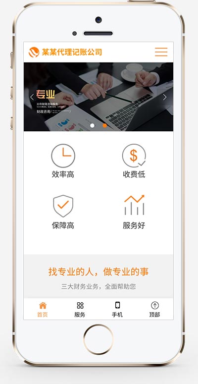 (自适应手机版)响应式代理记账财政咨询服务类pbootcms网站模板 html5财务会计类网站源码下载
